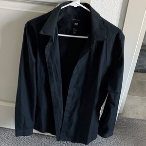 H&M Men's Black Lightweight Shirt Jacket